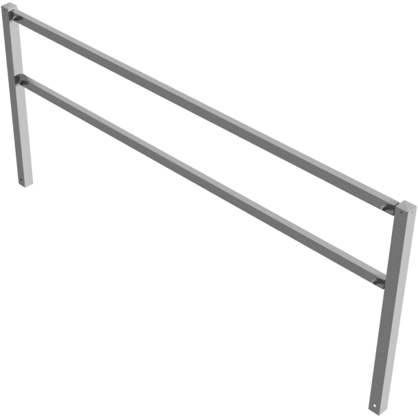 Stationary access barriers | for bolting on site | with top and quarter-bent bar | hot-dip galvanized | total width: 3000 mm